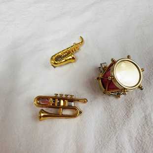 ob娃娃用乐器模型小号萨克斯喇叭架子鼓Y2K土酷ins风发夹边夹发饰