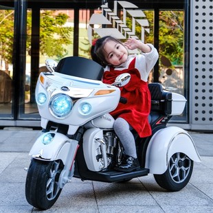 儿童电动摩托车三轮车男女小孩宝宝可坐双人大号充电电瓶车玩具车