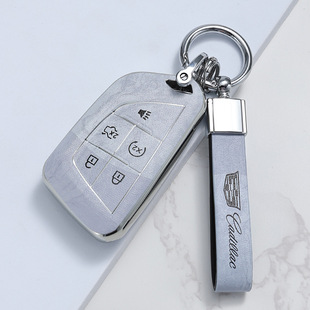 适用凯迪拉克ct5TPU全包钥匙套大理石纹xt5/xt4/ct6/xts保护壳包