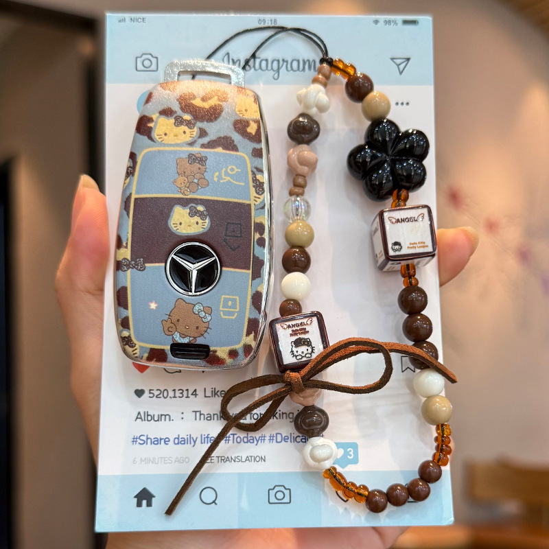 适用于25款奔驰E300L钥匙套新C级GLC260L A200壳GLE车S450扣EQE包