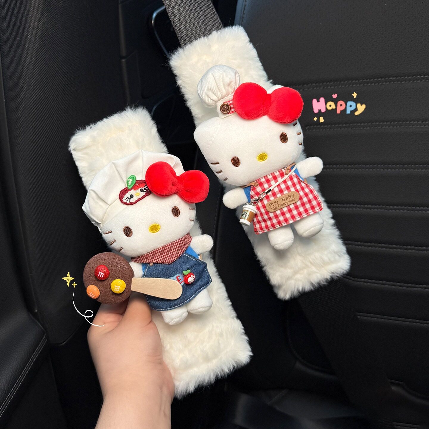 可爱KITTY汽车安全带护肩套车载内保险带装饰防磨衣服情侣一对女