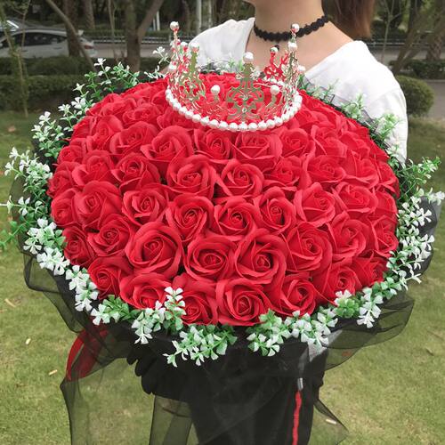 99朵香皂玫瑰花束手工花束成品