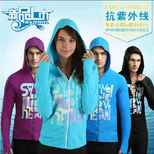 微瑕疵  欧美外贸游泳衣男女通款情侣外套长袖遮阳冲浪浮潜沙滩衣