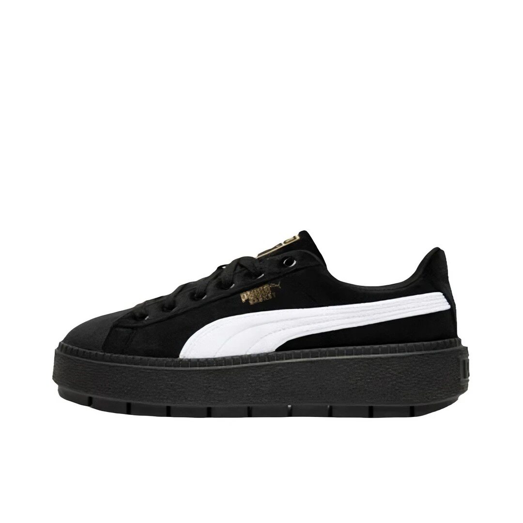 PUMA彪马 Platform Trace V 织物 低帮 板鞋 女款 黑白372613-01
