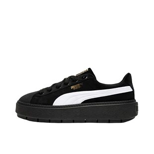 PUMA彪马 Platform Trace V 织物 低帮 板鞋 女款 黑白372613-01