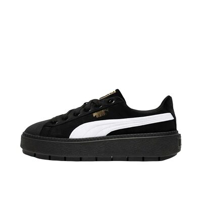 PUMA彪马 Platform Trace V 织物 低帮 板鞋 女款 黑白372613-01