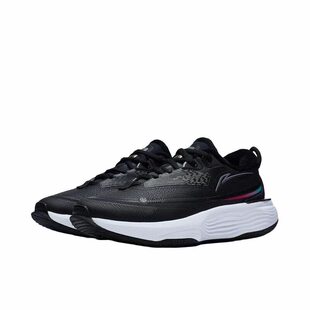 李宁 SOFTWARM缓震轻质防水软底运动休闲鞋女款黑色AGLT124-1JL仓