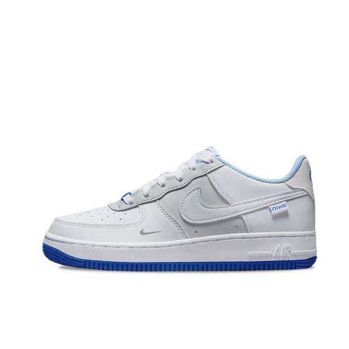 Nike Air Force 1 皮革防滑耐磨 低帮 儿童板鞋 白蓝色FB1844-111