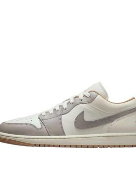湖南HY仓  Air Jordan 1复古潮流运动休闲鞋GS/低帮/烟灰/白色