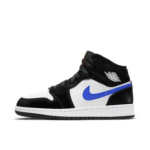 Jordan Air Jordan 1 Mid 合成革蓝熊猫 黑白蓝 青少年554725-084