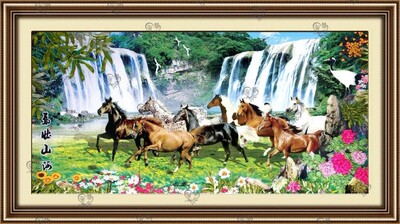 客厅大幅套件挂画丝带绣