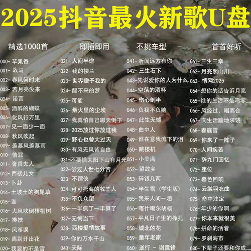 车载U盘新歌曲永久免费更新