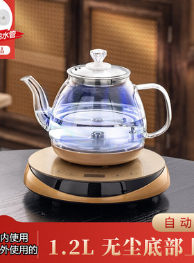 110V220V全自动底部上水电热水壶煮茶器玻璃烧水一体机小型泡茶炉