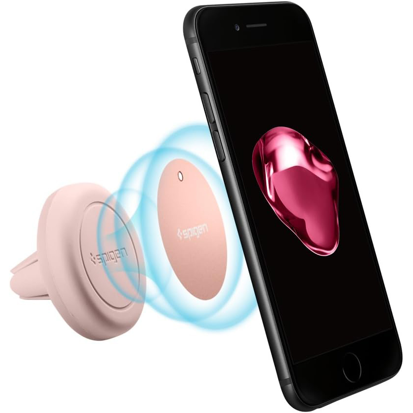 日本汽车空调出风口手机车载支架汽车用磁吸磁铁导航粉红色