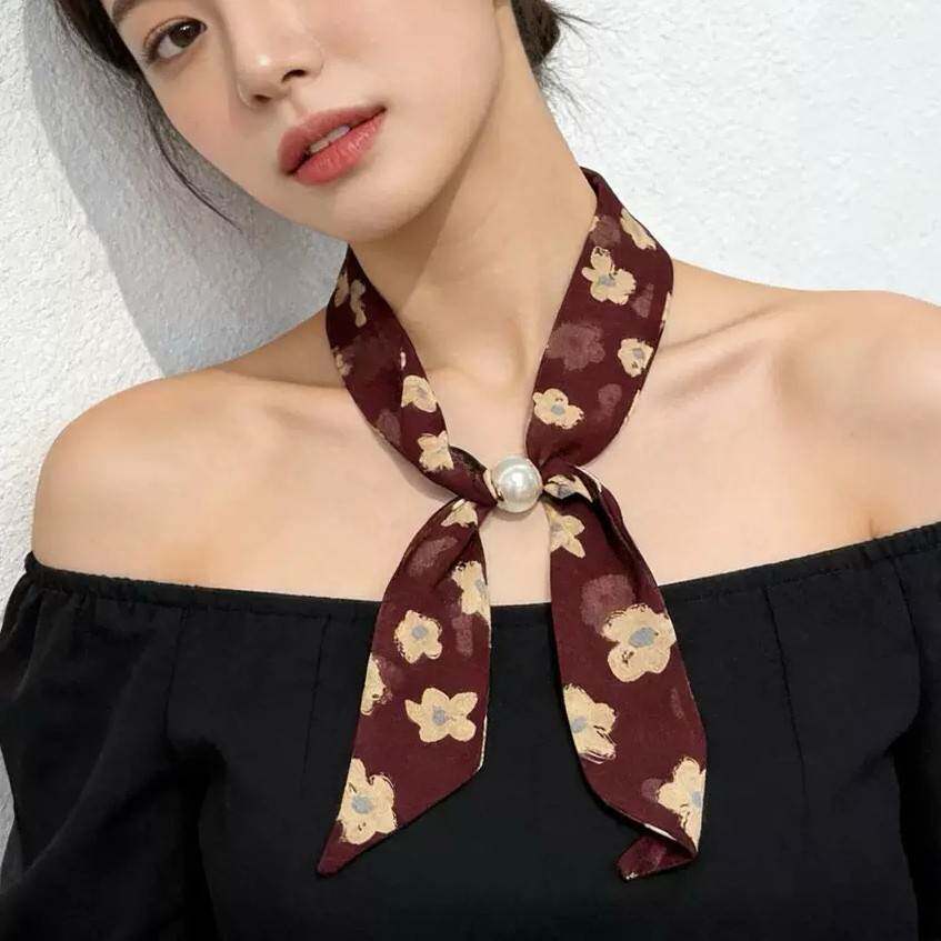 春秋季氛围感丝巾项链女百搭围巾飘带衬衫领口装饰高级感发带配饰图片