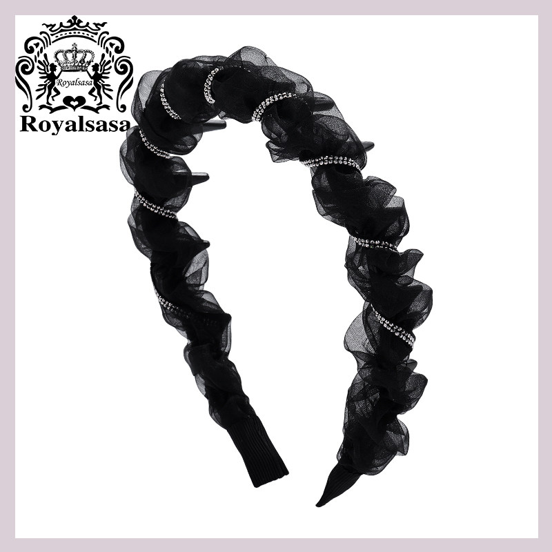 皇家莎莎发卡子缠绕带齿发箍仿水晶轻纱头箍仙气优雅显脸小发饰女