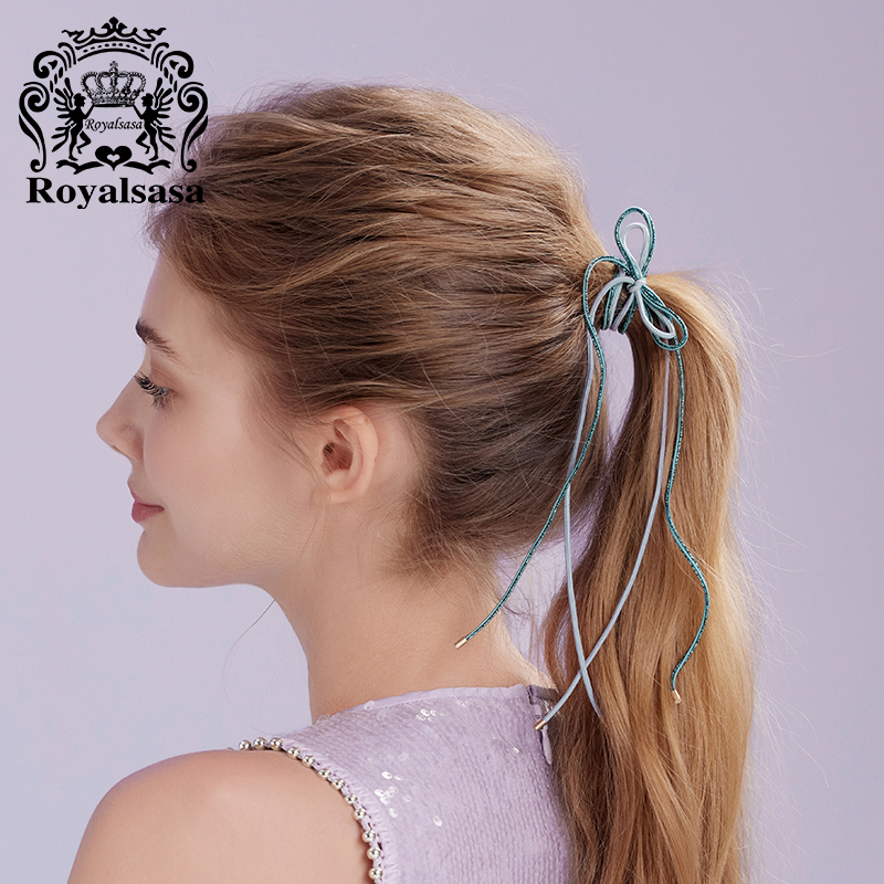 皇家莎莎蝴蝶结发圈长款发绳皮筋减龄高马尾头绳头花盘发丸子头饰