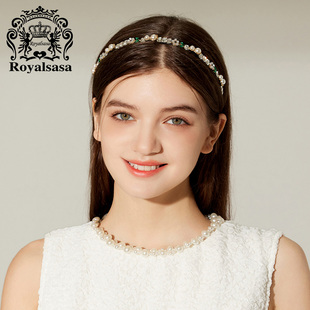 皇家莎莎小清新花朵细发箍女Ins少女碎发发卡轻奢高级感花朵头箍