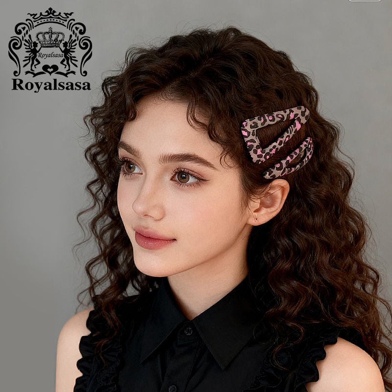 皇家莎莎豹纹侧边夹子BB夹高级感气质刘海碎发夹ins风发卡