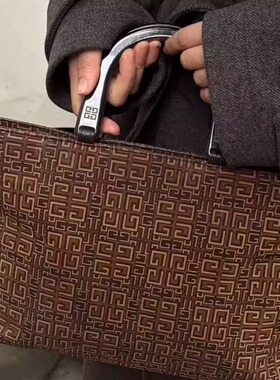 G二手商品不退不换咖色老花手提包