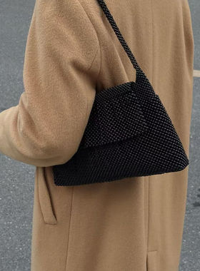 日本VINTAGE黑珊瑚串珠单肩