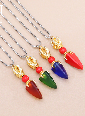 男女款古法琉璃金刚杵吊坠