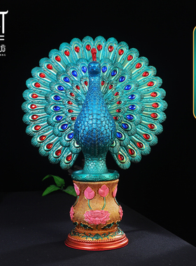 孔雀开屏摆件家居装饰品