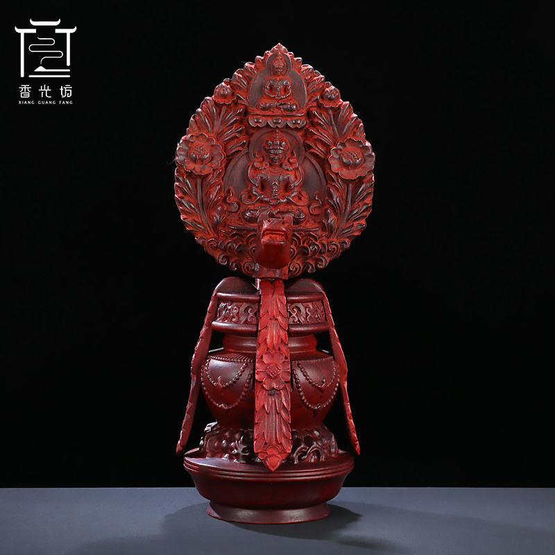 血檀木禅意客厅长寿宝瓶朵玛食子