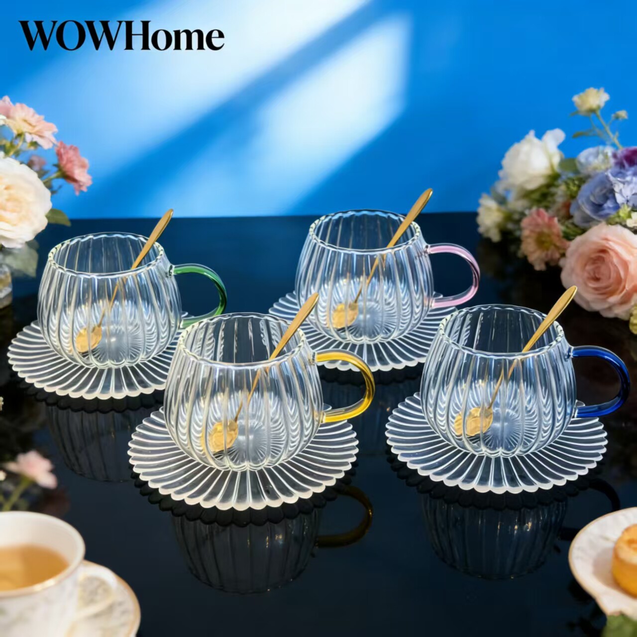惊喜家高硼硅耐热透明带手柄独特漂亮咖啡杯高颜值简约家用聚会