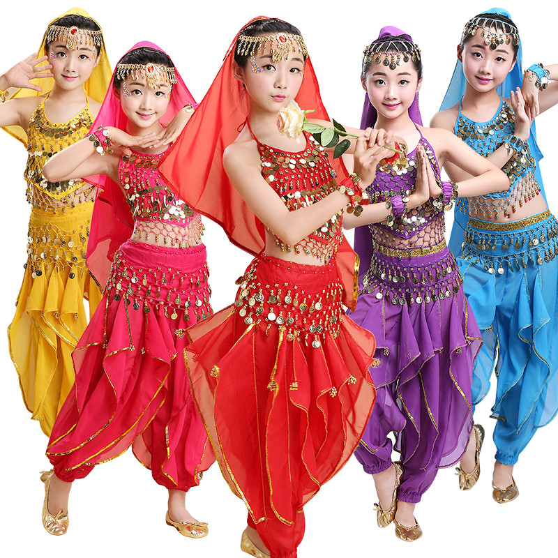 儿童印度舞演出服民族舞蹈服女童