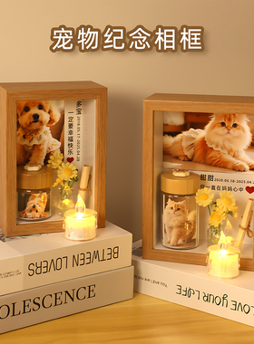 猫咪狗狗纪念相框宠物离世纪念相框定制照片毛发收藏保存瓶纪念品