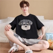 新款 青少年大码 睡衣男士 短裤 夏天全棉宽松家居服 纯棉短袖 2026夏季