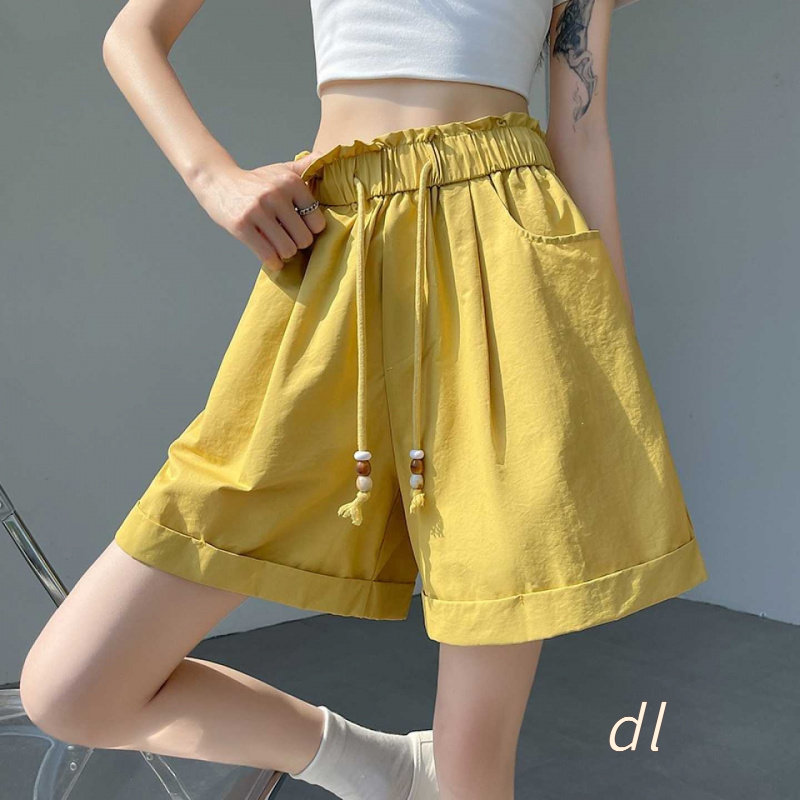 洗水棉短裤女夏季新款冰丝高腰显