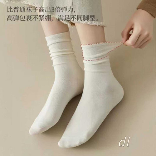 袜子女春夏日系堆堆袜ins潮纯白