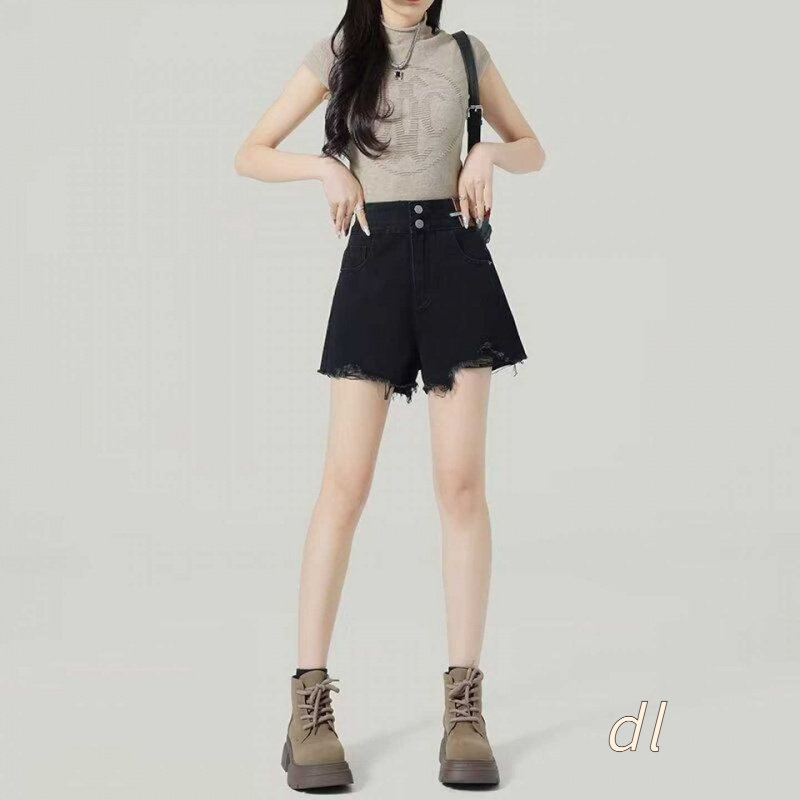 黑色破洞牛仔短裤女生夏季新款in