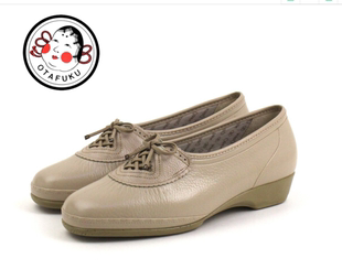 日本好多福OTAFUKU健康鞋保健磁疗鞋妈妈休闲鞋单鞋真皮套脚鞋