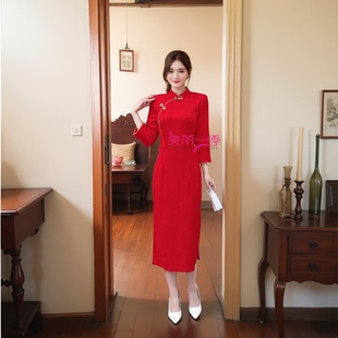 红色新娘结婚礼服2025新款短款小个子中式回门敬酒服旗袍连衣裙女