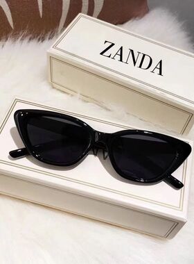 欧美复古猫眼茶色墨镜女高级感遮阳防紫外线太阳眼镜男潮牌ins风