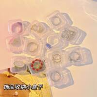 Ins-style transparent jewelry storage small box, mini travel portable set, anti-oxidation earrings, necklaces, student organization thumbnail 6