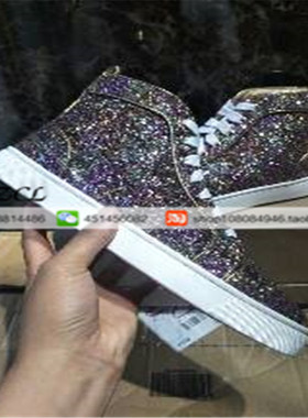 2024新款AGZ CL高帮亮片男鞋情侣红底女鞋休闲运动板鞋平底单鞋