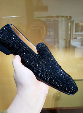 欧美AGZ CL水钻奥钻低帮男鞋真皮绅士鞋休闲运动红底单鞋正装皮鞋