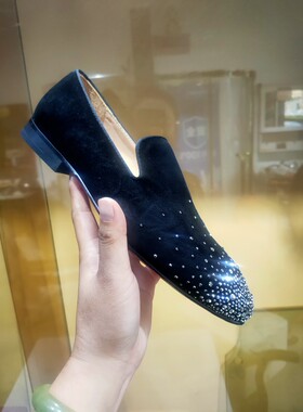 欧美AGZ CL水钻奥钻低帮男鞋真皮绅士鞋休闲运动板鞋潮流红底皮鞋