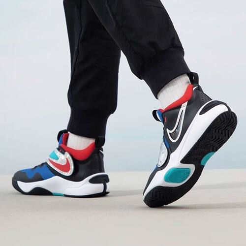 正品NIKE耐克大童减震魔术贴透气实战训练魔术贴运动篮球鞋FJ1390