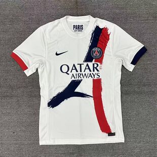 正品耐克Nike男子大巴黎球迷版速干印花圆领短袖白T恤 FN8781-101