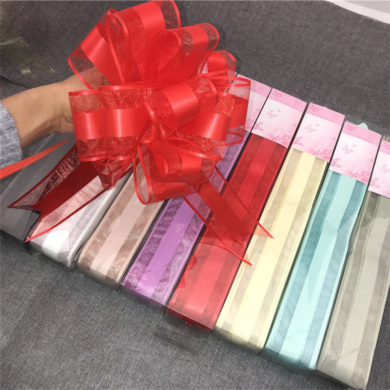 大号宝马奔驰婚车彩带车把手懒人拉花蝴蝶结雪纺拉花纯色法国结