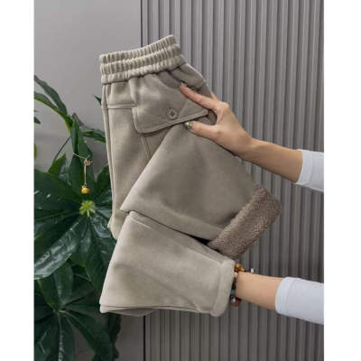 加绒加厚哈伦裤女冬季保暖