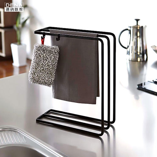 日式小清新厨房三层抹布收纳架家用桌面台面毛巾晾晒沥水架置物架