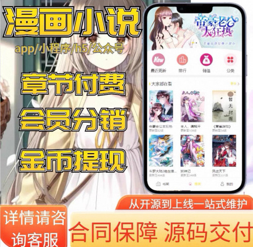 漫画app开发短剧小程序海外影视分销小说阅读软件系统源码定制