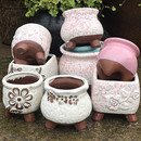 特价 小盆 复古创意多肉植物花盆粗陶小号花盆绿植盆陶瓷紫砂盆韩式