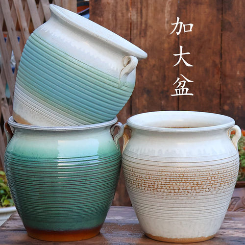 粗陶田园透气养根手工制作花盆
